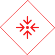 A red diamond with arrows in the center.